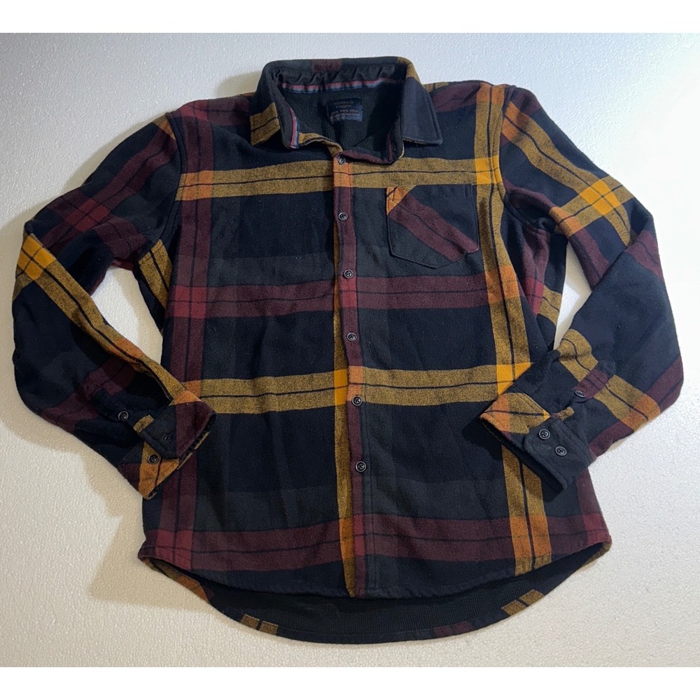 Nomad by Craft + Flow Mens XL Thermal Lined Plaid Flannel‎ Shirt Jacket Gold